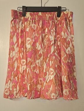 Gestuz Pink Floral And Cream Skirt